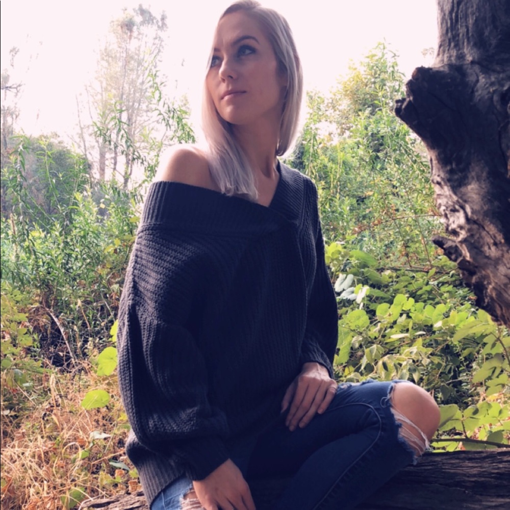 Comfy Oversized Off Shoulder Sweater